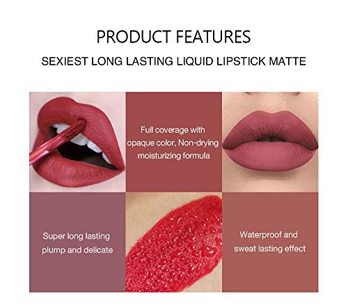 6 Boxes Of Matte Non-stick Cup Waterproof Lipstick Long Lasting Lip Gloss