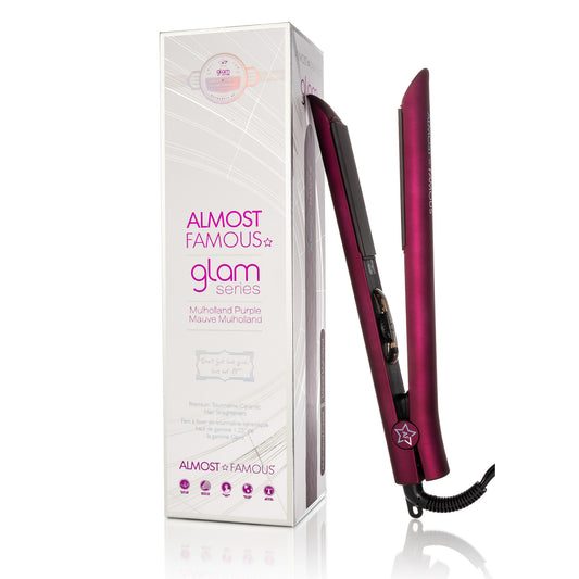 Unleash Glamour with Almost Famous 1.25" Glam Series Flat Iron: Luxe Gem Infused Plates