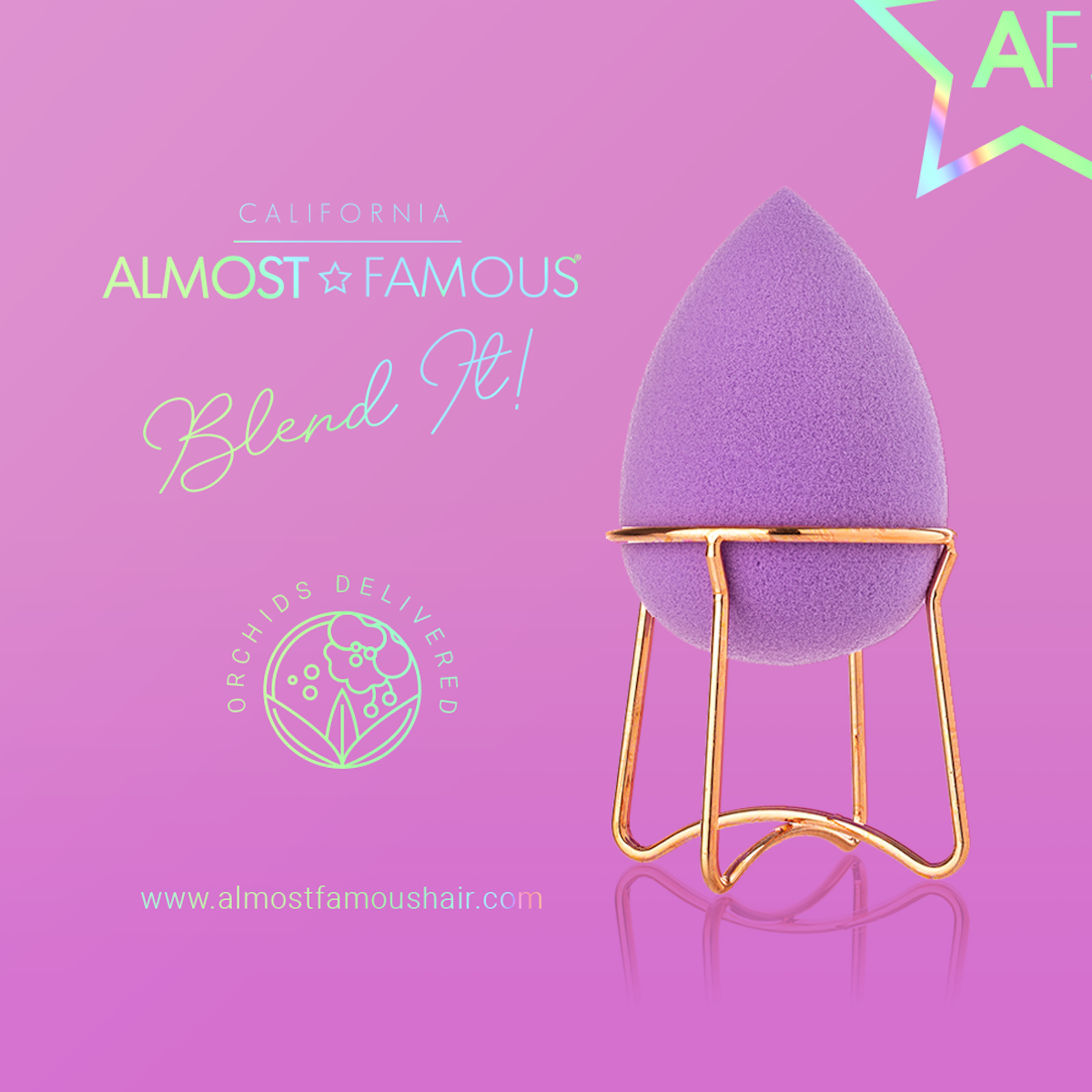 Almost Famous Makeup Blender with Rose Gold Stand