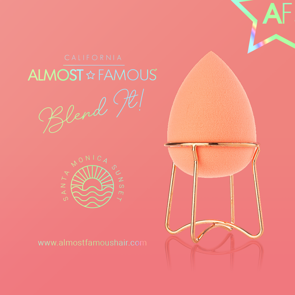 Almost Famous Makeup Blender with Rose Gold Stand